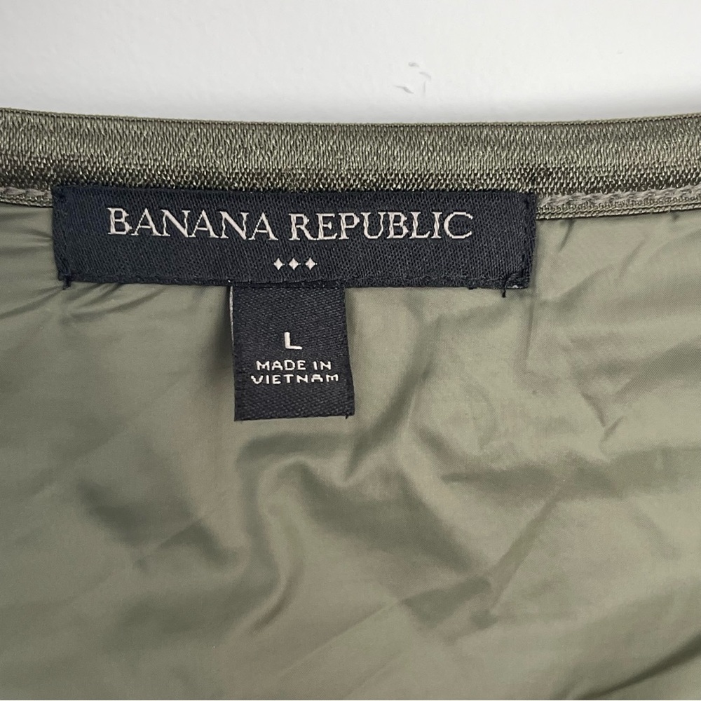 Banana Republic Cassia Sherpa Bomber Jacket Olive Green size L - Picture 5 of 7
